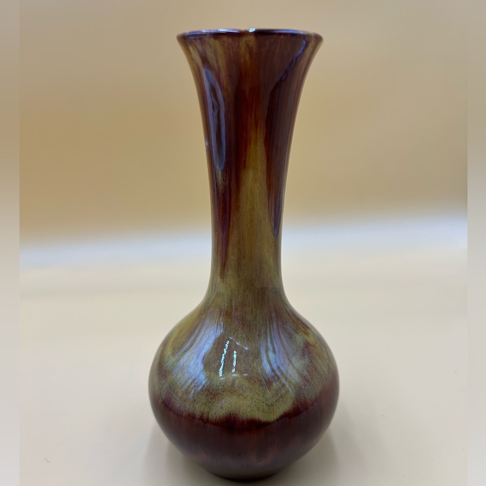 Vintage brown drip glaze vase, boho, earth tone, thanksgiving
